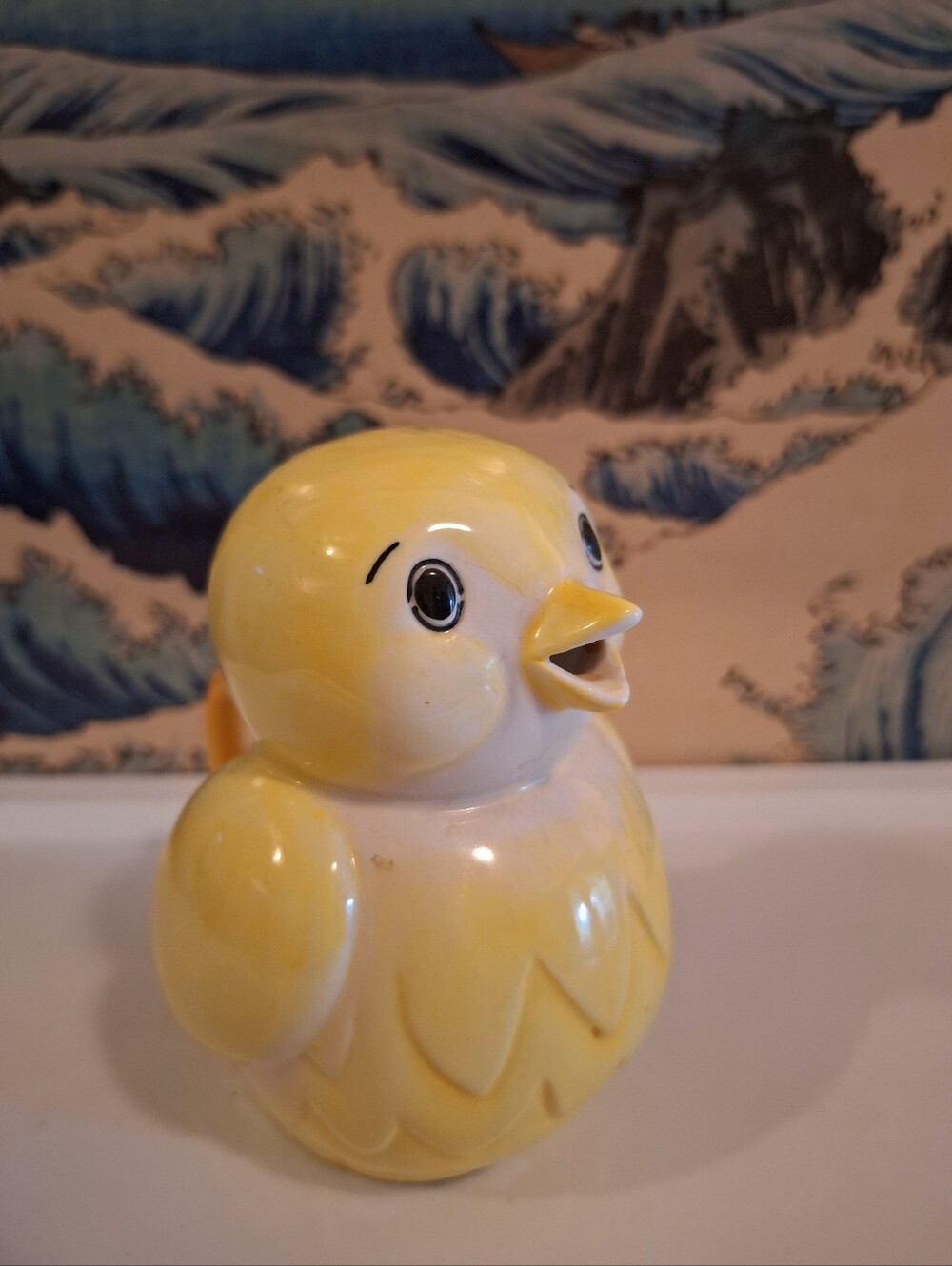 Vintage Yellow Ceramic Chick Creamer Pitcher